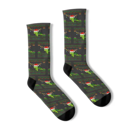 Discover Reindeer Santa Hat Matching Ugly Sea Turtle Christmas Socks