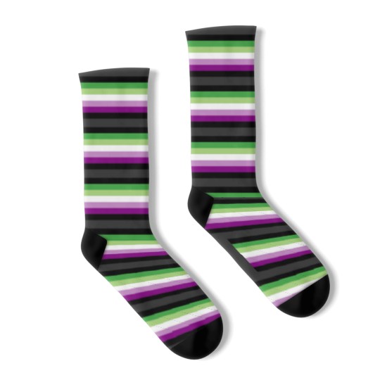 Discover AceAro Purple-Green Asexual Aromantic Pride Flag Queer LGBT+ Pin Socks