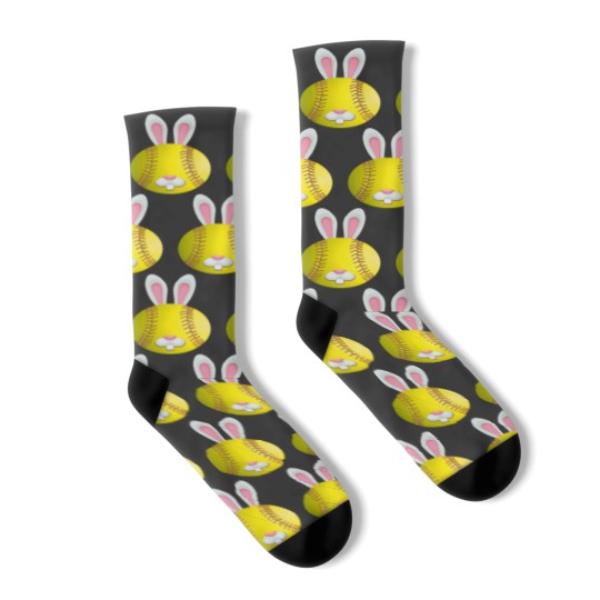 Discover Easter Softball Bunny Rabbit Ears For Mom Kids Boys Softball Socks