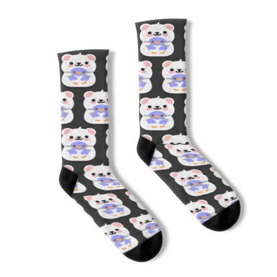 Discover polar bear with penguin Socks