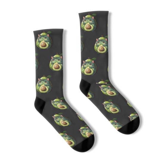 Discover Anime Avocato Funny Cat Avocado Lover Avogato Vegans Kawaii Socks