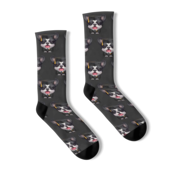 Discover Brindle Pied French Bulldog Graduation Socks