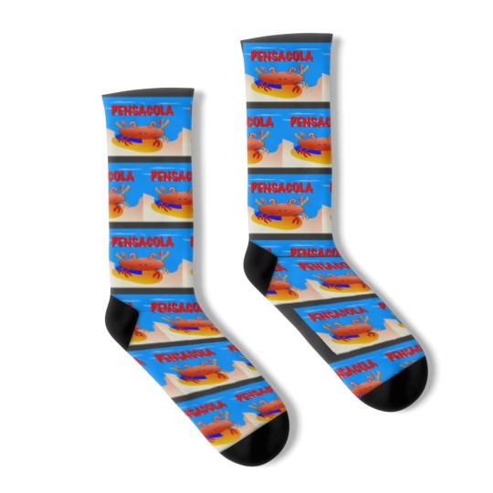 Discover HAPPY Pensacola Beach Crab Active Socks