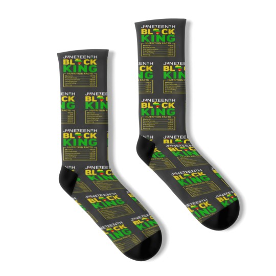 Discover Juneteenth Black King Nutritional Facts Melanin Dad Men 1865 Socks