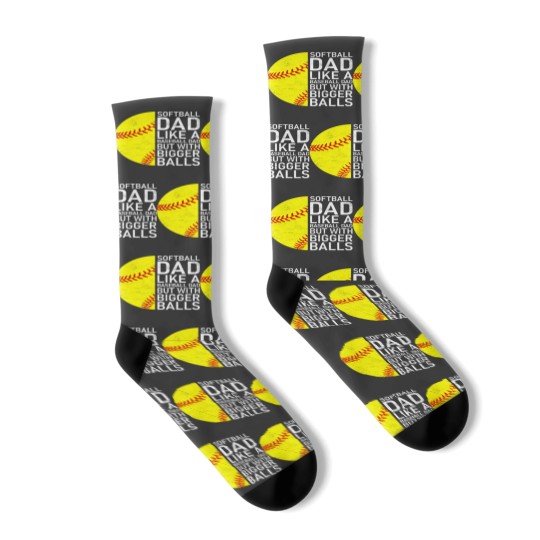 Discover Mens Softball Dad With Bigger Balls Fathers Day Socks