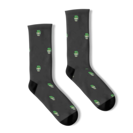 Discover St Patricks Day Skull Irish Shamrock of Dead Men Women 5113 Socks