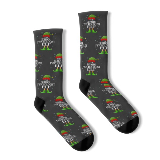 Discover School Psychologist Elf Xmas Funny Family Matching Christmas Socks
