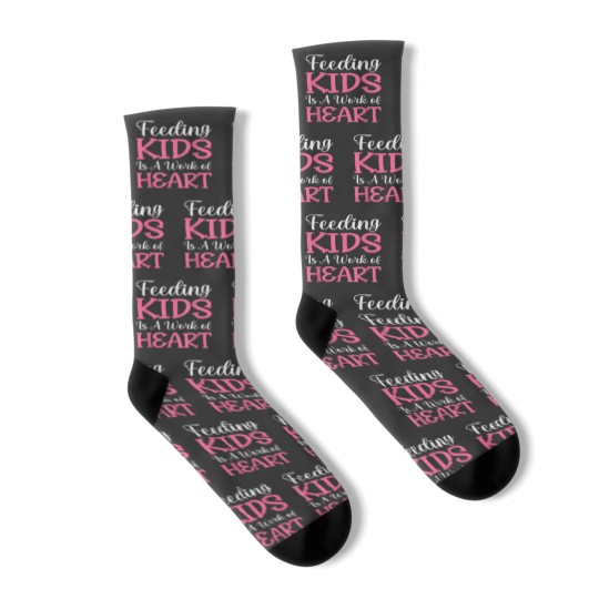 Discover Feeding Kids is a Work of Heart Cafeteria School Lunch Lady 9150 Socks