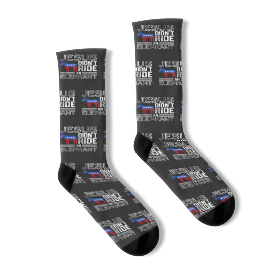Discover Funny Democrat Gift Jesus Didnt Ride an Elephant Socks