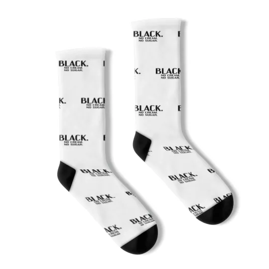 Discover Black No Cream No Sugar Enjoying Coffee Socks