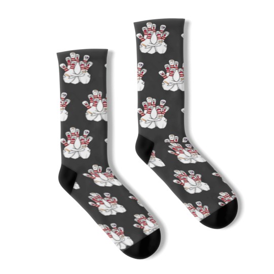 Discover Cartoon Bowling Scared Bowling Pins Funny Sport Bowler Socks