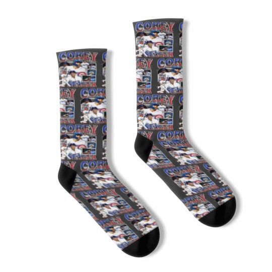 Discover Vintage 90s Graphic Style Corey Seager Socks, Vintage Sport Socks