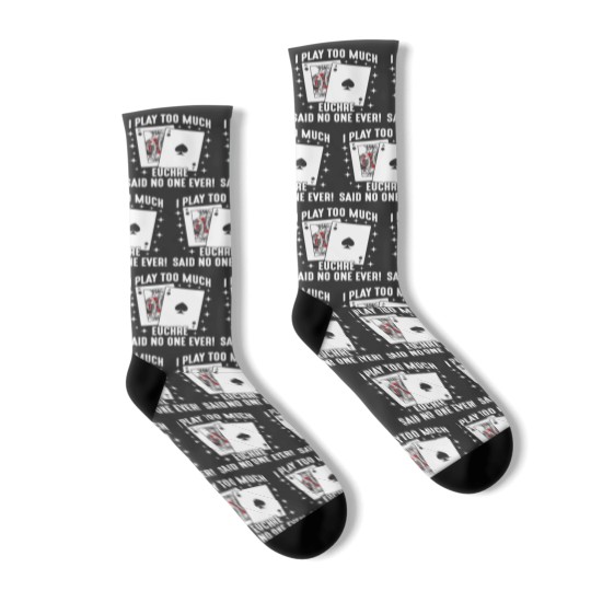 Discover Euchre Card Game Player Game Night gambler Socks