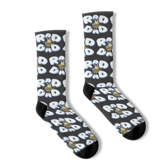 Discover Father day BlueyDad Rad Dad Socks, BlueyDad and Bandit Socks
