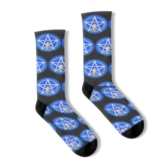 Discover White Imbolc Pentagram with Snowdrops Socks