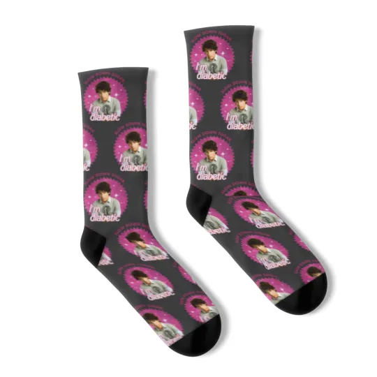 Discover Funny Nick Jonas Socks, Slow Down Sugar Im Diabetic Jonas Brothers Socks