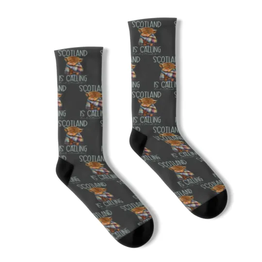 Discover Scotland is Calling and I must Go! Highland Cow Socks