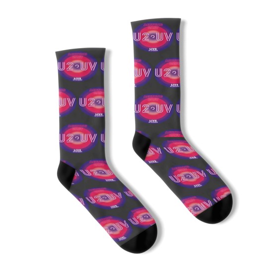 Discover U2 Las Vegas Socks,U2 Ultraviolet Sphere 2023,U2 UV logo,U2 Live at Sphere