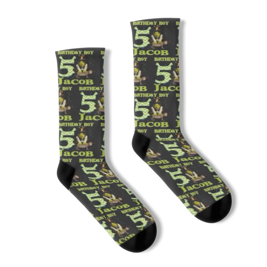Discover Shrek Birthday Socks, Green Ogre Cartoon Custom Personalized Boy Girl Birthday Socks