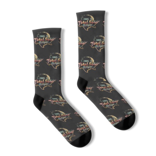 Discover Ennis, TX 2024 Total Solar Eclipse Socks