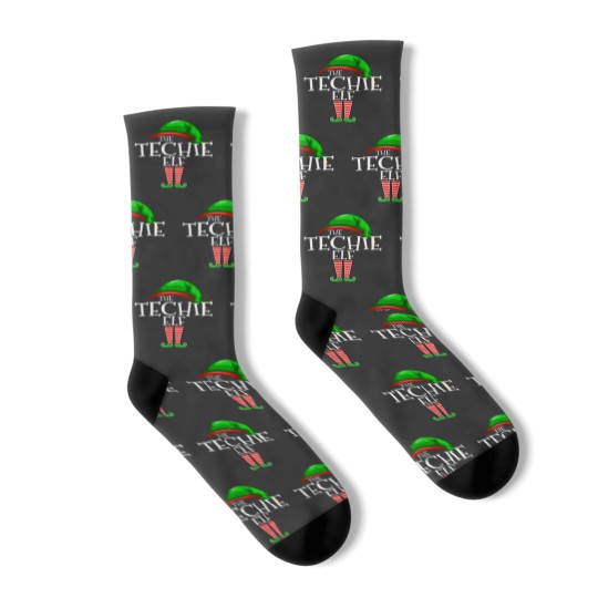 Discover The Techie Elf Family Matching Group Christmas Gift Funny Socks