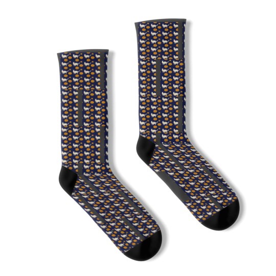 Discover White Cat Orange Polka Dots - Matisse-esque Graphic Socks
