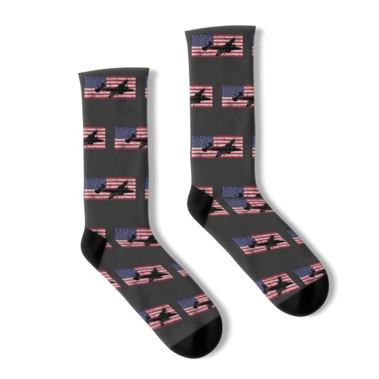 Discover Patriotic B25 Mitchell American flag Socks