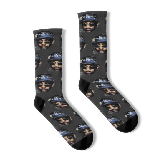 Discover Kendrick Lamar Graphic Socks, Autograph Vintage Rap Socks