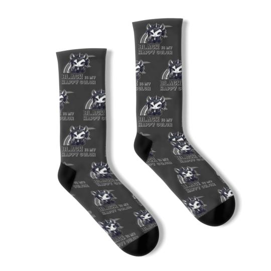 Discover black is my happy color goth girl emo gothic unicorn Socks