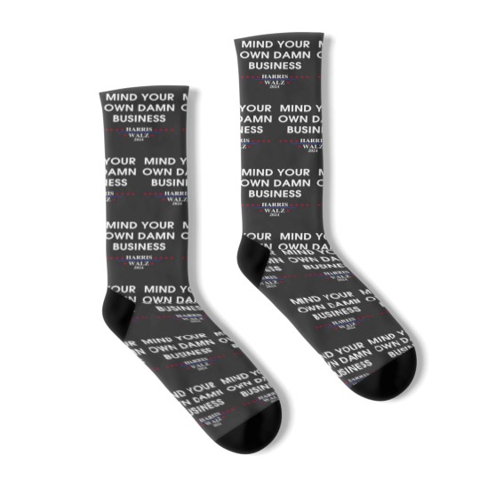 Discover Harris Walz Mind Your Own Damn Business Socks