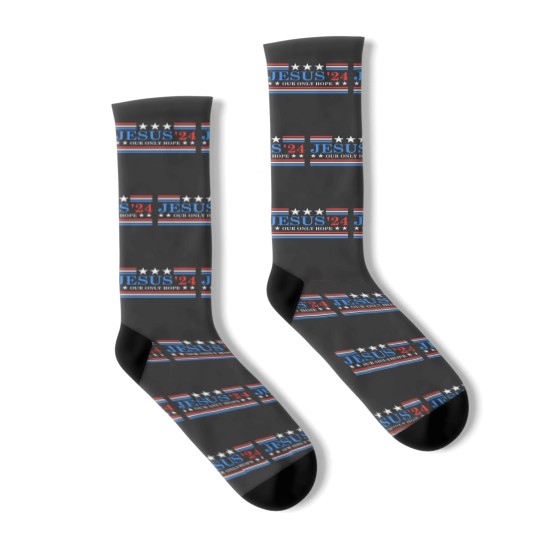 Discover Jesus Christ 2024 President USA Election Political Parody Socks
