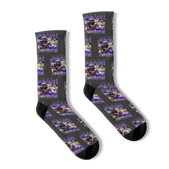 Discover Vintage 90s Graphic Style Justin Jefferson Socks