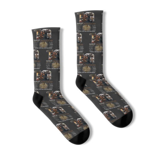 Discover Outlander Socks, 10 Years Of Outlander 2014 2024 Signatures Socks