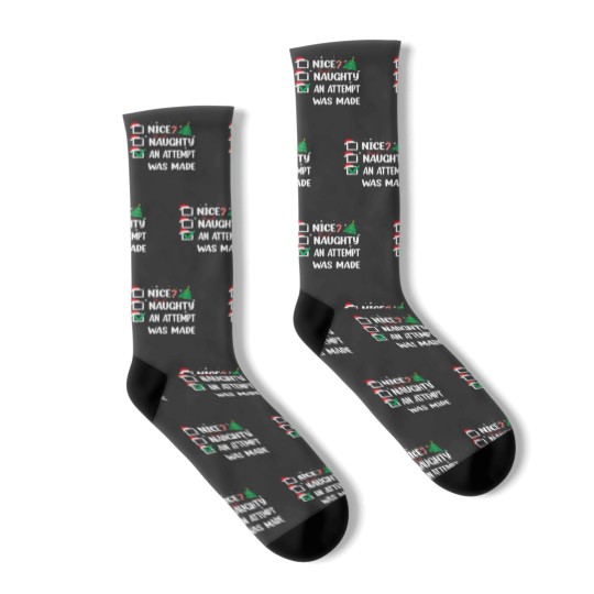 Discover Nice Naughty An Attempt Was Made Christmas List Socks