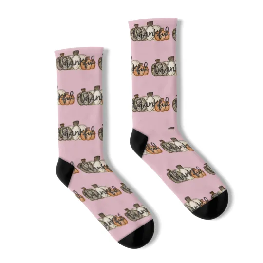 Discover Love Fall Y'All Socks, Leopard Pumpkin Print Fall Socks