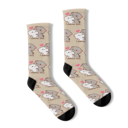 Discover Peach and goma mochi cat Socks