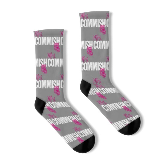 Discover Mrs. Commish Fantasy Football Commissioner Wife Socks