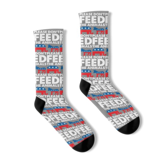 Discover Please Dont Feed The Animals USA Flag Libertarian Socks