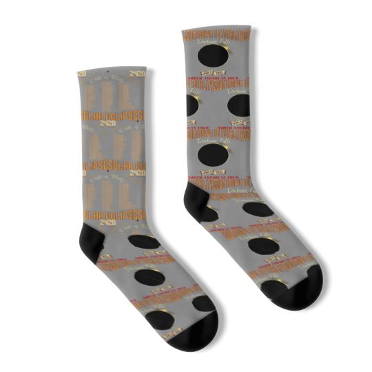 Discover Total Solar Eclipse Socks April 8th 2024, Rock Concert Tour Socks with Path of Totality Cities