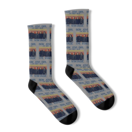 Discover Bon Jovi Girl I'm Not Old I'm Vintage Socks, Bon Jovi