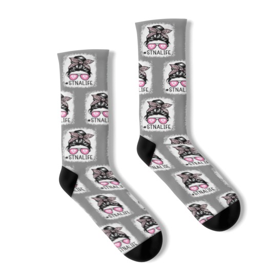 Discover STNA Bleached Messy Hair State Tested Nursing Assi Socks