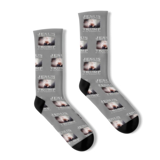 Discover Jesus Is My Savior Trump Is My President Socks