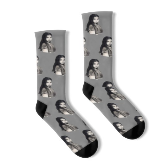 Discover Hope Sandoval pencil drawing Socks