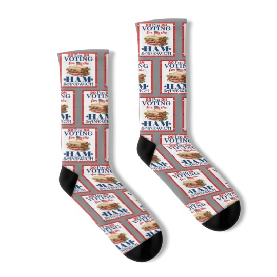 Discover Election 2024 I'm  For the Ham Sandwich Graphic Socks