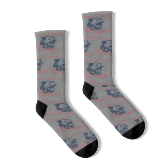 Discover First of All I'm a Delight Sarcastic Funny Opossum  Angry Possum Socks