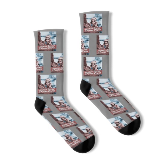 Discover Giant Robot Johnny Sokko's Flying Robot Vintage Poster Socks