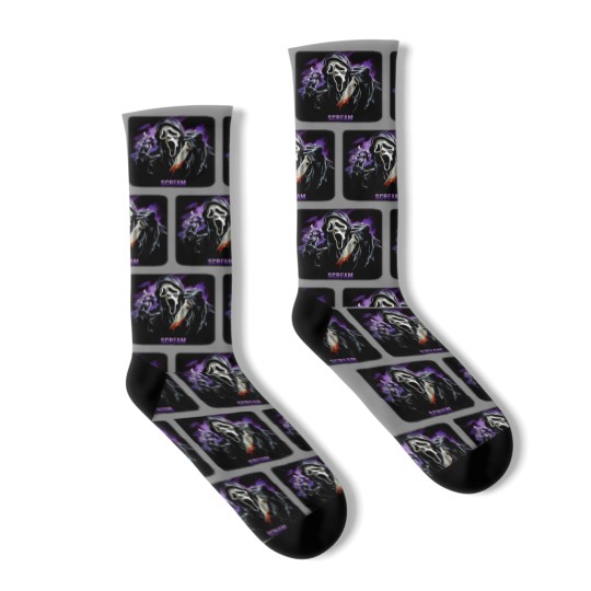 Discover Vintage Scream Socks, Scream Movie, Ghostface Socks, Let's Watch Scary Movie Socks