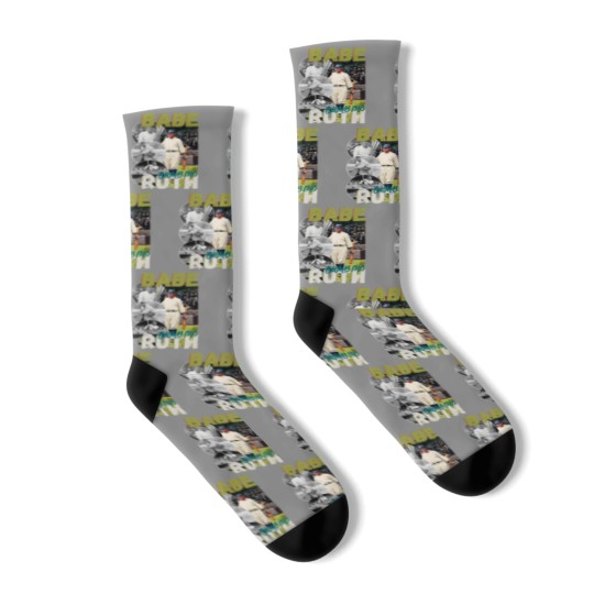 Discover Babe Ruth Baseball Socks, 90s Vintage Bootleg Rap Socks, HipHop Socks