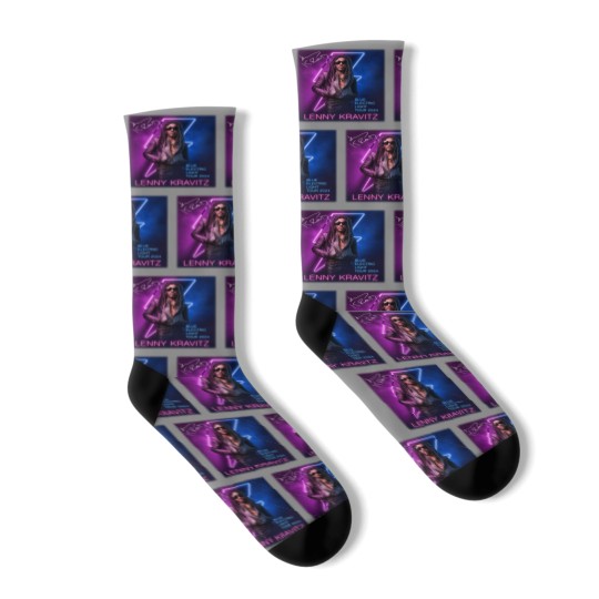 Discover Lenny Kravitz Electric Blue Light Tour 2024 Signature Unisex Socks All Size