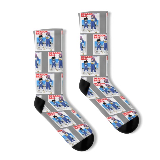 Discover DBZ Vegeta & Trunks Manga Cover Socks